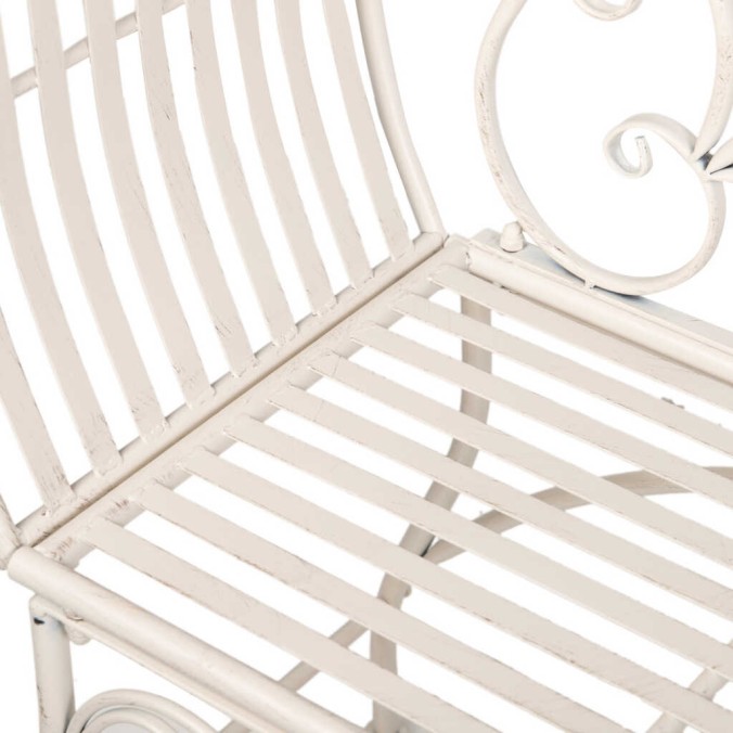 banco forja blanca antique 110x40x85 cm