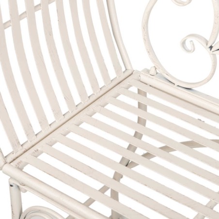 banco forja blanca antique 110x40x85 cm