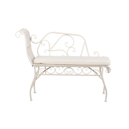 banco forja blanca antique 110x40x85 cm