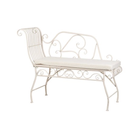 banco forja blanca antique 110x40x85 cm