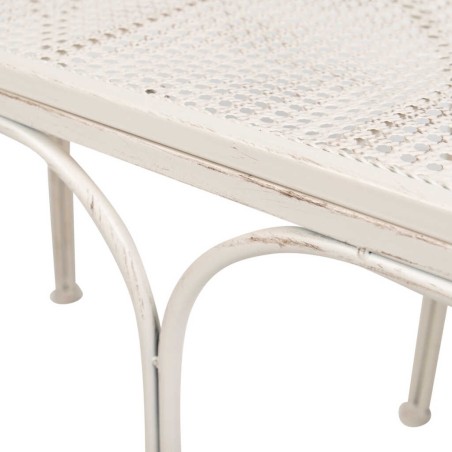 banco forja blanca antique 110x66x95 cm