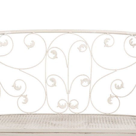 banco forja blanca antique 110x66x95 cm