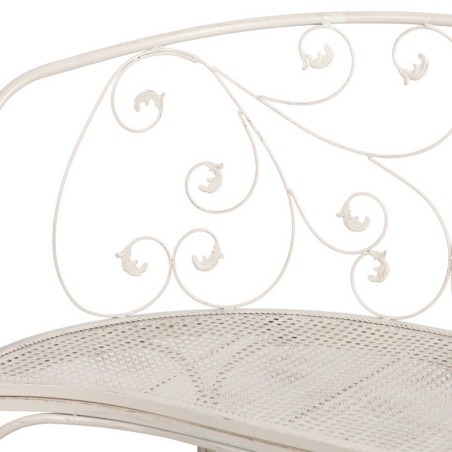 banco forja blanca antique 110x66x95 cm