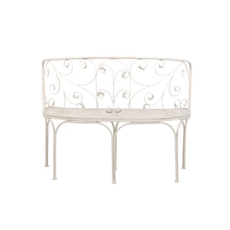 banco forja blanca antique 110x66x95 cm