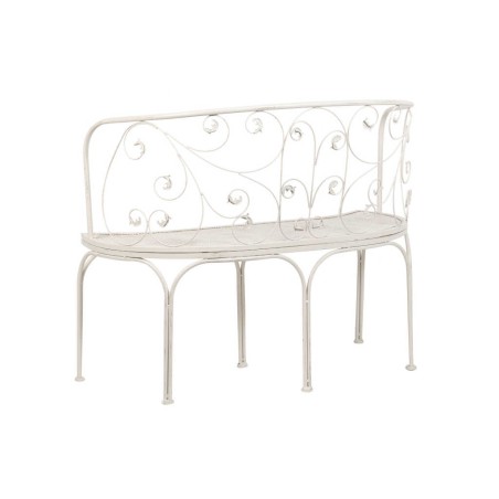 banco forja blanca antique 110x66x95 cm