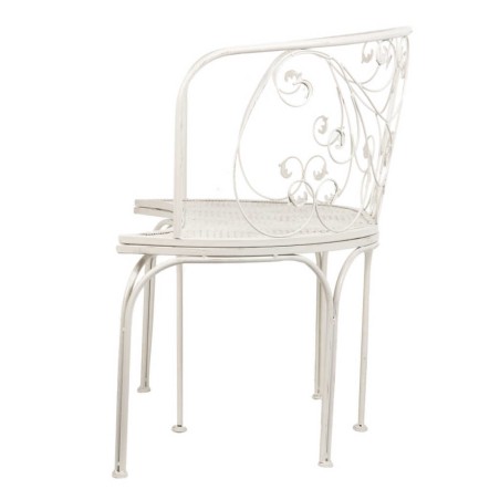 banco forja blanca antique 110x66x95 cm