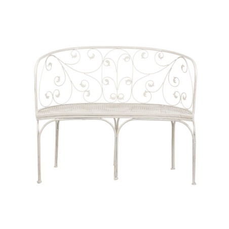 banco forja blanca antique 110x66x95 cm