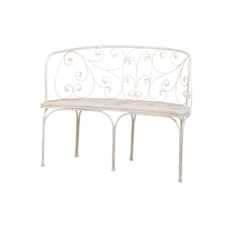 banco forja blanca antique 110x66x95 cm