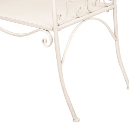 banco forja blanca antique 110x66x95 cm
