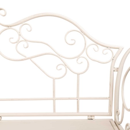 banco forja blanca antique 110x66x95 cm