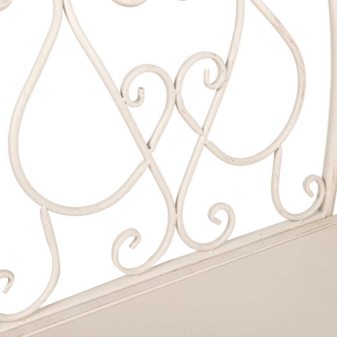 banco forja blanca antique 110x66x95 cm