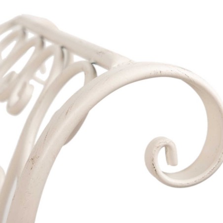 banco forja blanca antique 110x66x95 cm