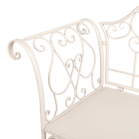 banco forja blanca antique 110x66x95 cm