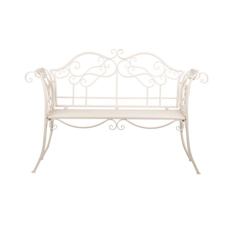 banco forja blanca antique 110x66x95 cm