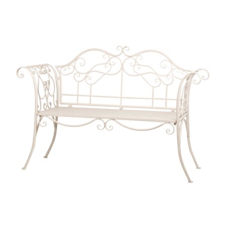 banco forja blanca antique 110x66x95 cm