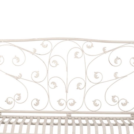 banco forja blanca antique 110x66x95 cm