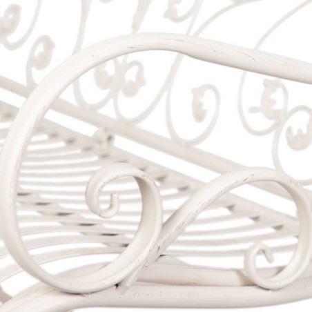 banco forja blanca antique 110x66x95 cm