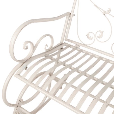 banco forja blanca antique 110x66x95 cm