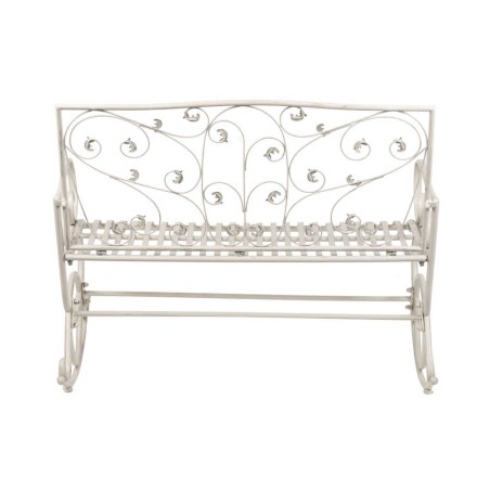 banco forja blanca antique 110x66x95 cm