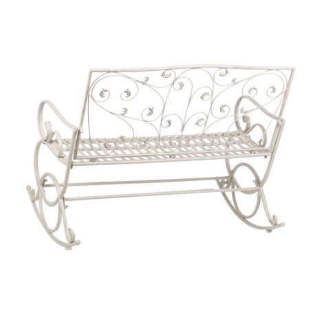 banco forja blanca antique 110x66x95 cm