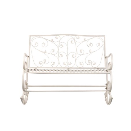 banco forja blanca antique 110x66x95 cm