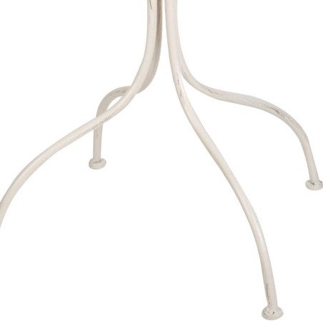 mesa forja redonda blanca antique 60x60x75 cm