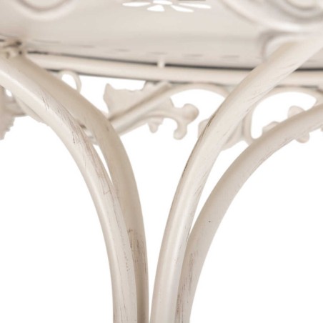 mesa forja redonda blanca antique 60x60x75 cm