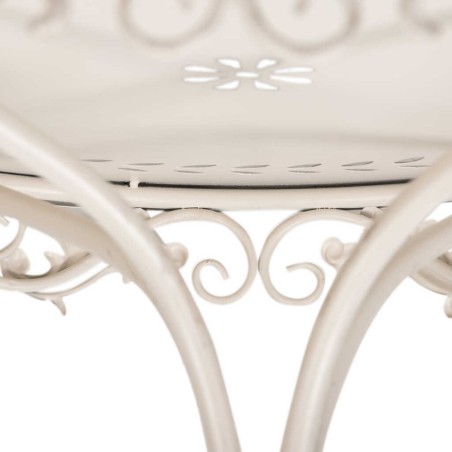 mesa forja redonda blanca antique 60x60x75 cm