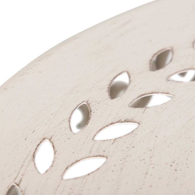 mesa forja redonda blanca antique 60x60x75 cm