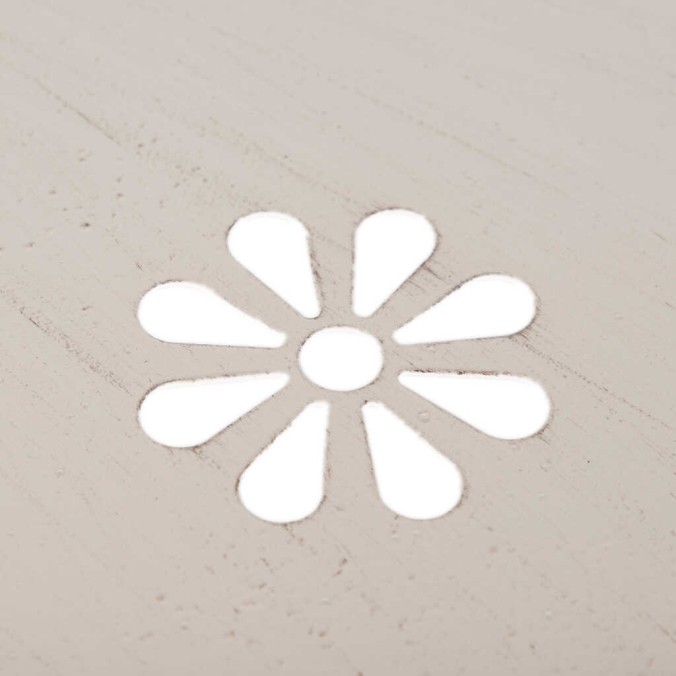 mesa forja redonda blanca antique 60x60x75 cm