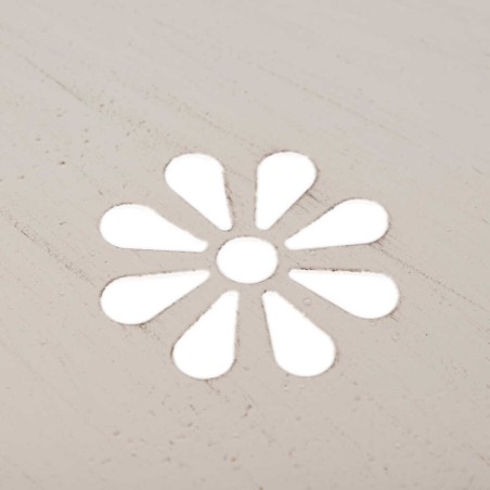 mesa forja redonda blanca antique 60x60x75 cm