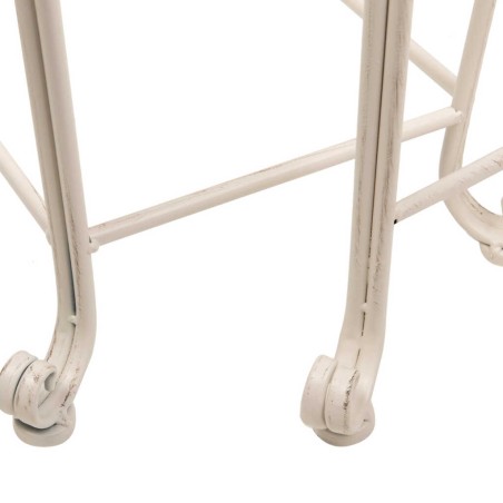 set 2 consolas forja blanca 90x30x80-80x25x70 cm