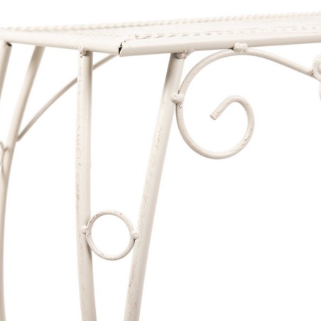 set 2 consolas forja blanca 90x30x80-80x25x70 cm