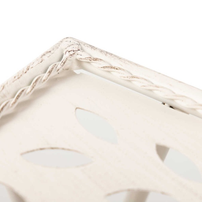 set 2 consolas forja blanca 90x30x80-80x25x70 cm