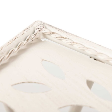 set 2 consolas forja blanca 90x30x80-80x25x70 cm