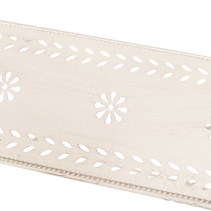 set 2 consolas forja blanca 90x30x80-80x25x70 cm