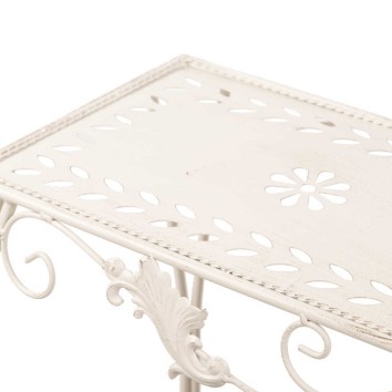 set 2 consolas forja blanca 90x30x80-80x25x70 cm 2