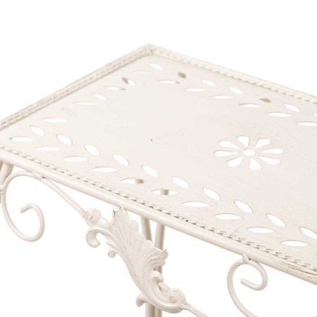 set 2 consolas forja blanca 90x30x80-80x25x70 cm