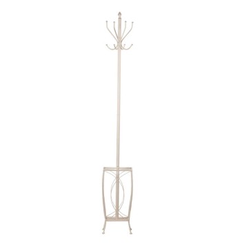 perchero c/ paraguero forja blanca 29x29x174 cm