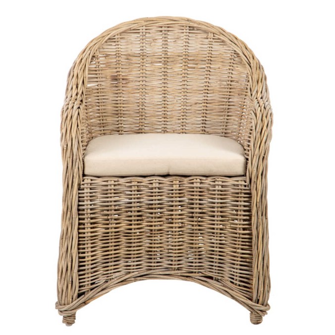 sillon c/cojin beige ratan natural 60x57x85 cm