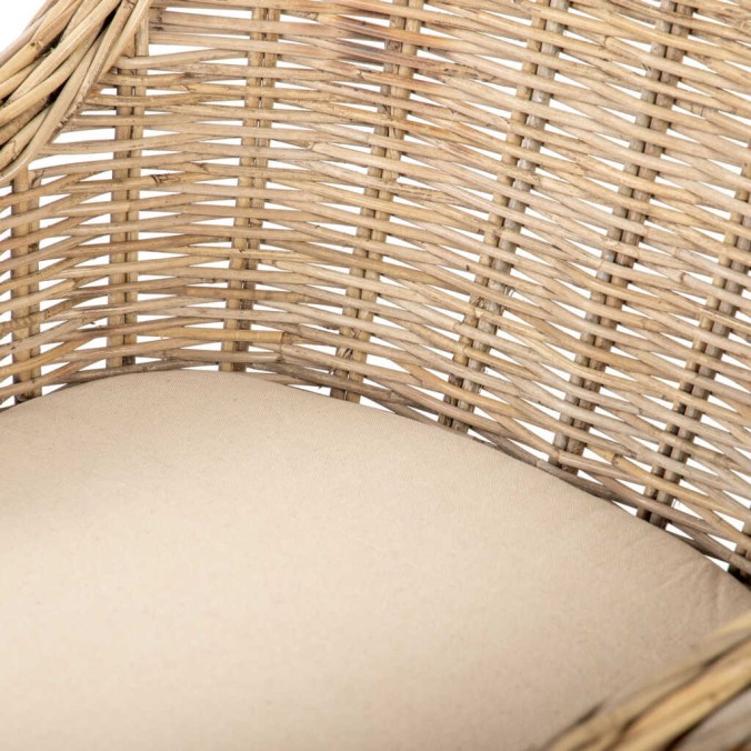 sillon c/cojin beige ratan natural 60x57x85 cm