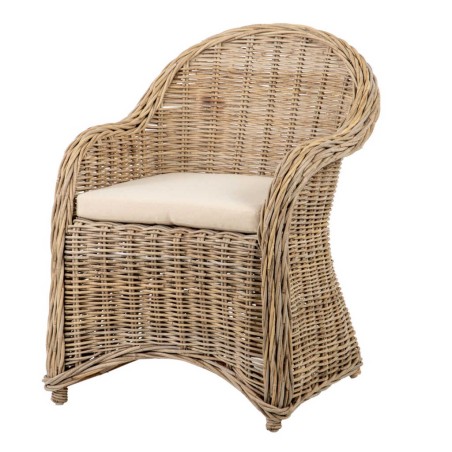 sillon c/cojin beige ratan natural 60x57x85 cm