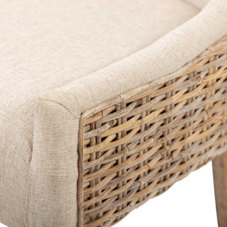 silla ratan-lino-madera beige-natural 54x52x91 cm