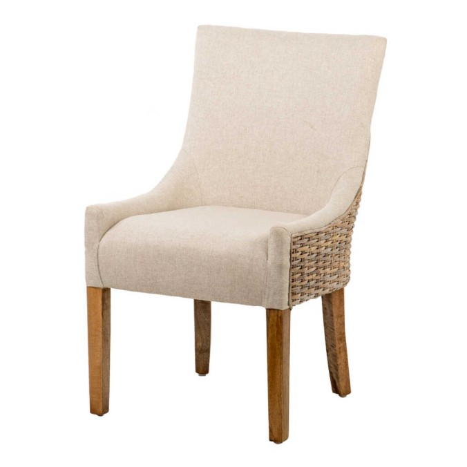silla ratan-lino-madera beige-natural 54x52x91 cm