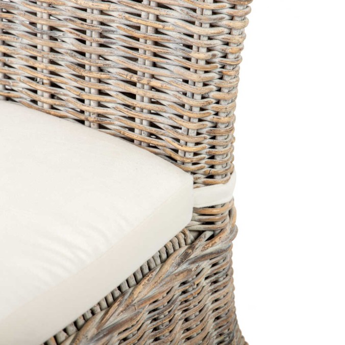 silla con cojin lino-ratan 60x52x94 cm