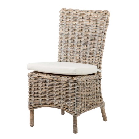silla con cojin lino-ratan 60x52x94 cm