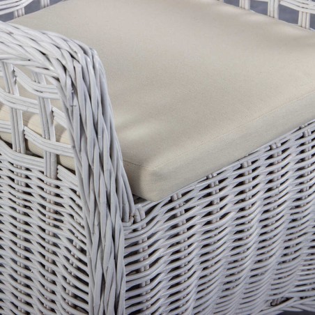 sillon con cojin ratan blanco-beige 63x60x84 cm