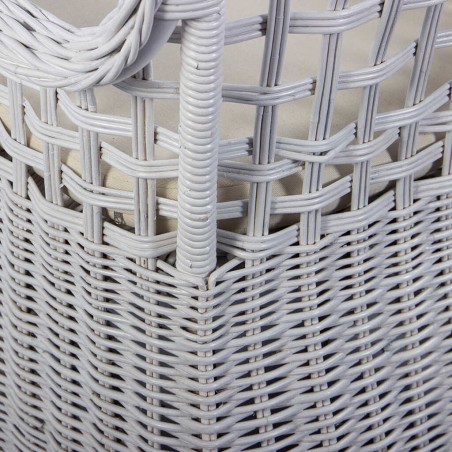 sillon con cojin ratan blanco-beige 63x60x84 cm