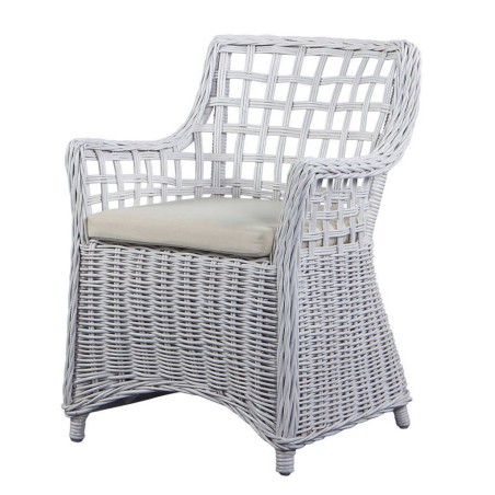 sillon con cojin ratan blanco-beige 63x60x84 cm