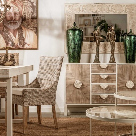 silla ratan-lino-madera blanco-beige 54x52x91 cm